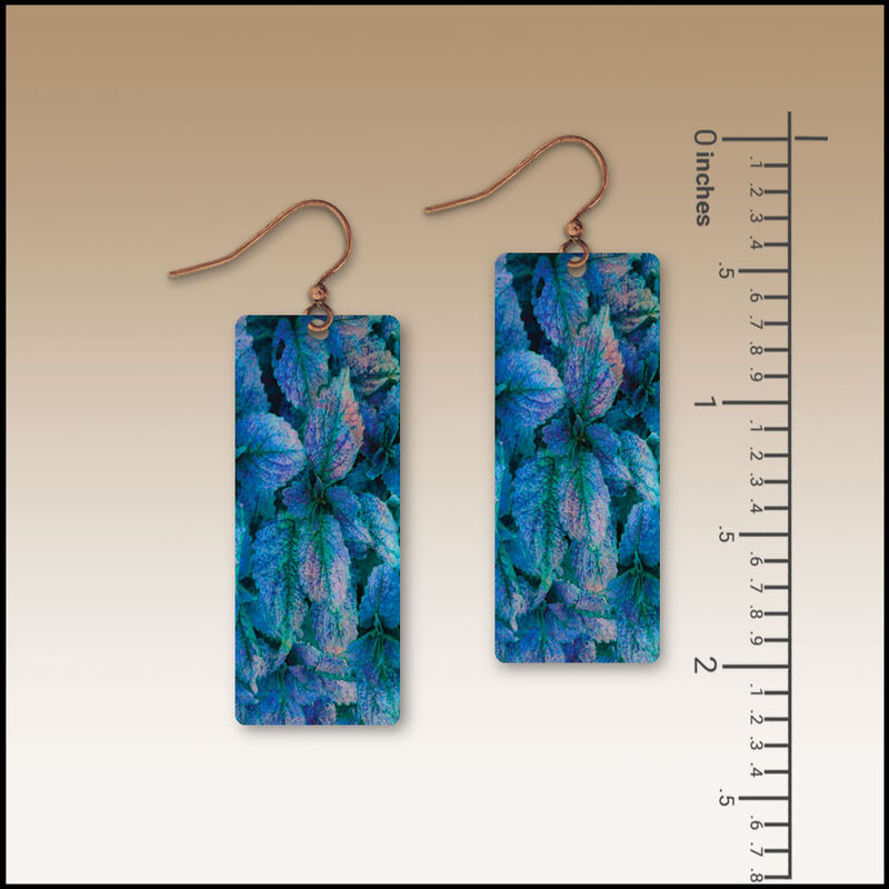 DC Designs - Nighttime Foliage Art Print Long Rectangle Earrings ME60CE - product image 