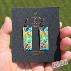 DC Designs - Seaglass Mosaic Art Print Long Rectangle Earrings HM12CE - product images 5 of 5