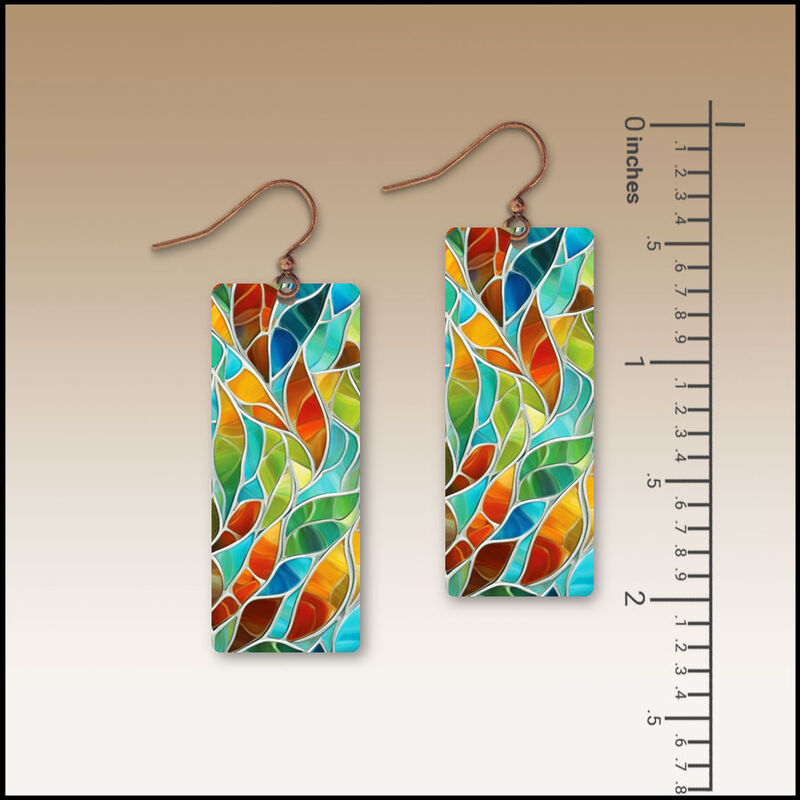 DC Designs - Seaglass Mosaic Art Print Long Rectangle Earrings HM12CE - product image 