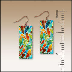 DC Designs - Seaglass Mosaic Art Print Long Rectangle Earrings HM12CE - product images 2 of 5