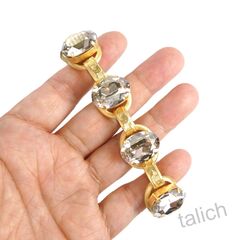 Catherine Popesco Embossed Chain Bracelet with Large Oval Crystal Stations - product images 5 of 5