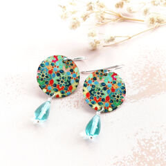 Artista Earrings - 'Sea Swept' Disc with Bead - product images 2 of 3