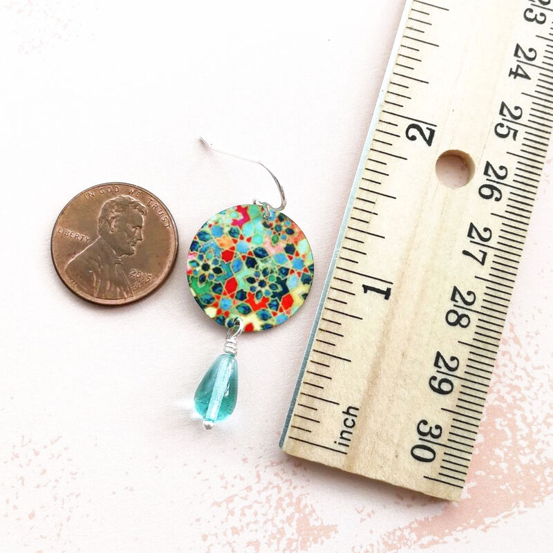 Artista Earrings - 'Sea Swept' Disc with Bead - product image 