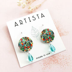 Artista Earrings - 'Sea Swept' Disc with Bead - product images 1 of 3