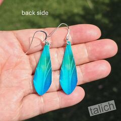DC Designs - Green Blue Abstract Aloe Art Print Long Teardrop Earrings - product images 4 of 4