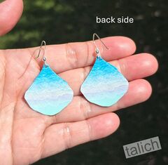 DC Designs - Beach Blue Ombre Art Print Layered Wide Teardrop Earrings - product images 4 of 4