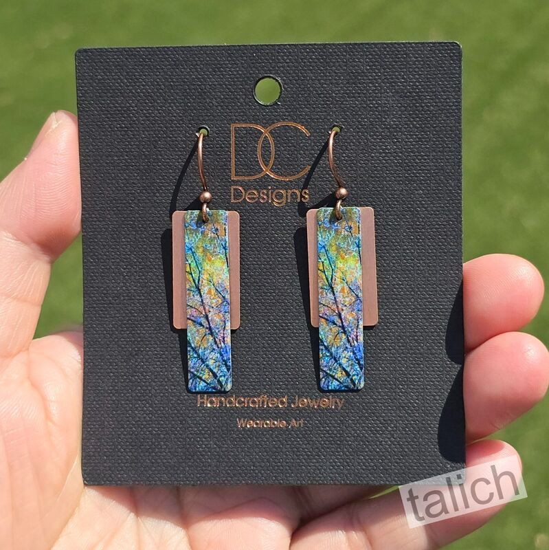 DC Designs - Brown Green Trees Copper Accent Layered Earrings - product image 