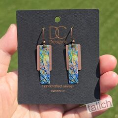 DC Designs - Brown Green Trees Copper Accent Layered Earrings - product images 3 of 5