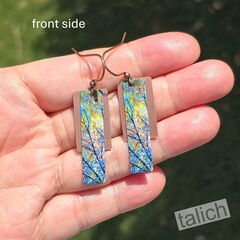 DC Designs - Brown Green Trees Copper Accent Layered Earrings - product images 4 of 5