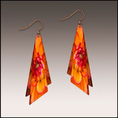 DC Designs - Orange Dahlia Wing Layered Earrings - product images 1 of 5