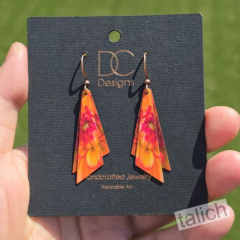 DC Designs - Orange Dahlia Wing Layered Earrings - product image 