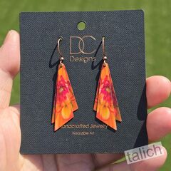 DC Designs - Orange Dahlia Wing Layered Earrings - product images 3 of 5