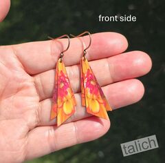 DC Designs - Orange Dahlia Wing Layered Earrings - product images 4 of 5