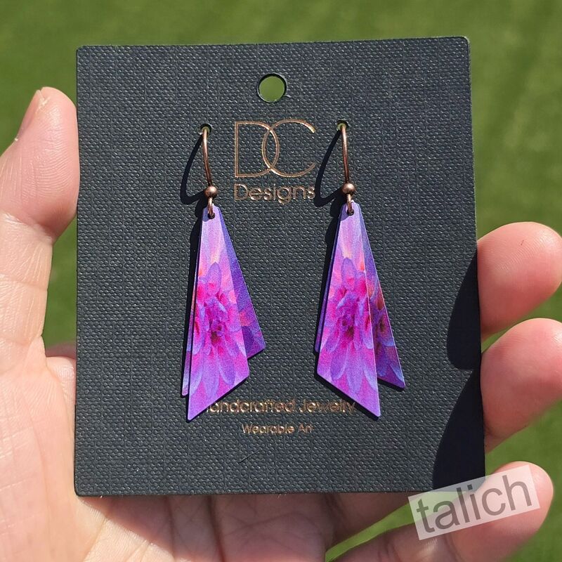 DC Designs - Purple Dahlia Wing Layered Earrings - product image 