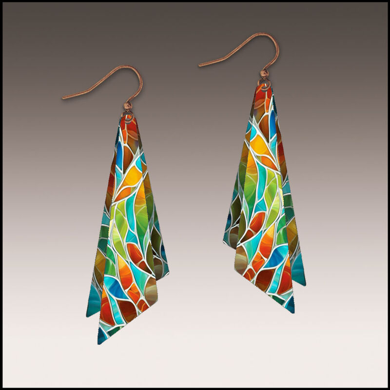 DC Designs - Seaglass Mosaic Art Print Wing Layered Earrings - product image 