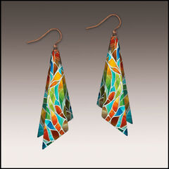 DC Designs - Seaglass Mosaic Art Print Wing Layered Earrings - product images 1 of 5