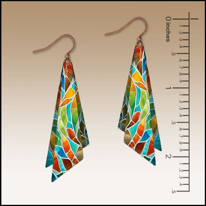 DC Designs - Seaglass Mosaic Art Print Wing Layered Earrings - product image 