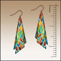 DC Designs - Seaglass Mosaic Art Print Wing Layered Earrings - product images 2 of 5