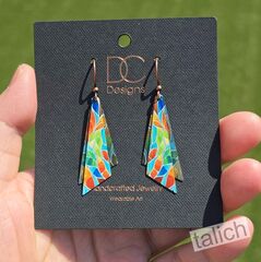 DC Designs - Seaglass Mosaic Art Print Wing Layered Earrings - product images 3 of 5