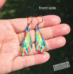 DC Designs - Seaglass Mosaic Art Print Wing Layered Earrings - product images 4 of 5