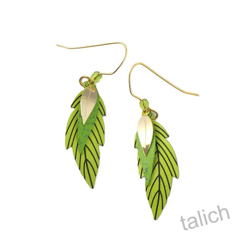 Adajio,Earrings,-,Three,Part,Layered,Light,Green,Leaves,Adajio Earrings, Adajio earrings Sienna Sky, Adajio Jewelry, Adajio Colorado