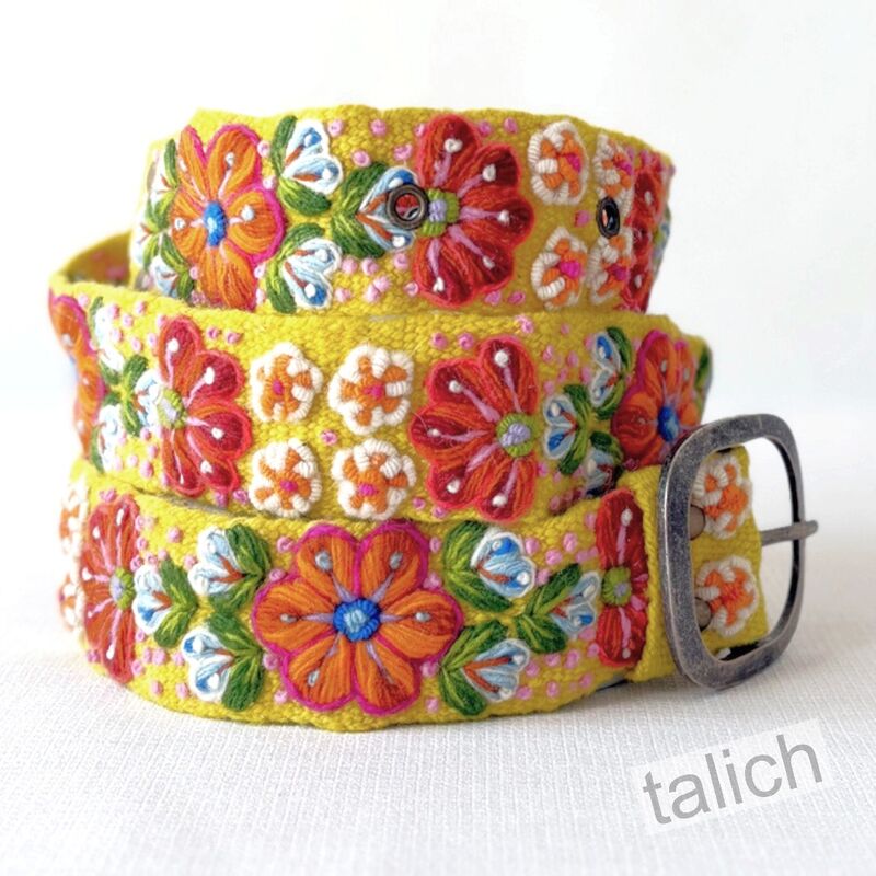 Jenny Krauss Golden Delicious Floral Embroidered Wool Belt - product image 