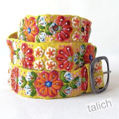 Jenny Krauss Golden Delicious Floral Embroidered Wool Belt - product images 1 of 11
