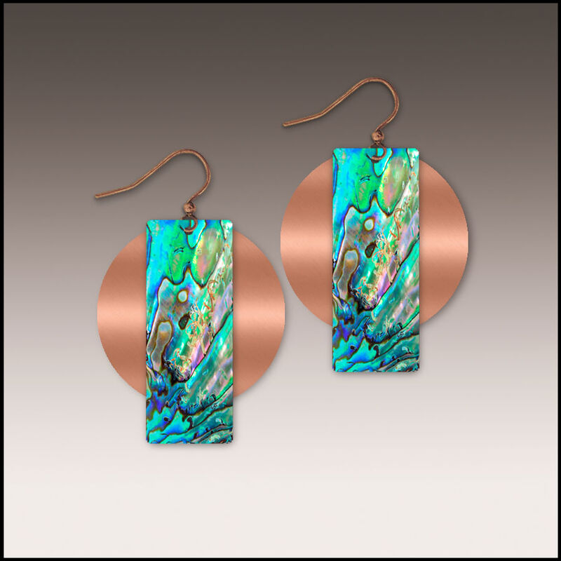 DC Designs - Mermaid Reef Column Layered on Copper Disc Earrings C21AE - product image 