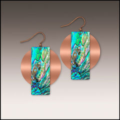 DC Designs - Mermaid Reef Column Layered on Copper Disc Earrings C21AE - product images 1 of 5