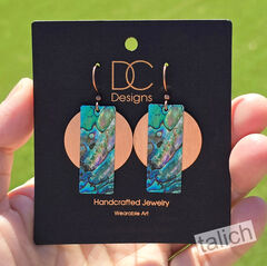 DC Designs - Mermaid Reef Column Layered on Copper Disc Earrings C21AE - product images 3 of 5