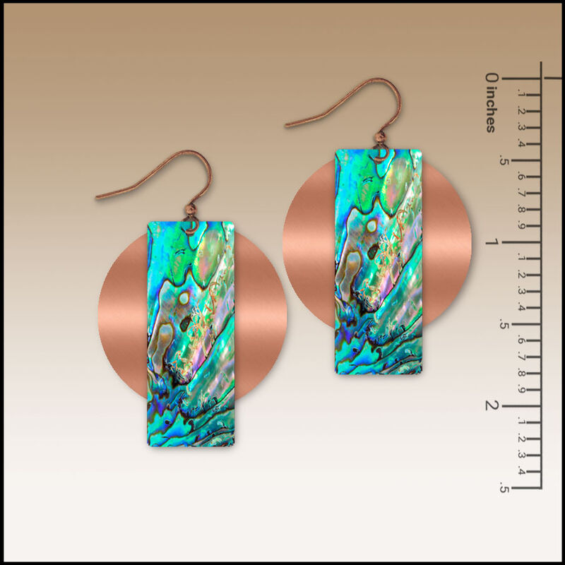 DC Designs - Mermaid Reef Column Layered on Copper Disc Earrings C21AE - product image 