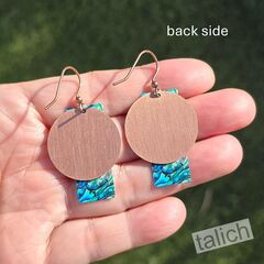 DC Designs - Mermaid Reef Column Layered on Copper Disc Earrings C21AE - product images 5 of 5