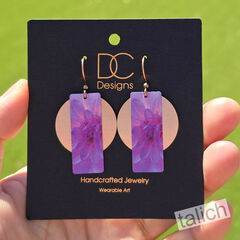 DC Designs - Purple Dahlia Column Layered on Copper Disc Earrings DA17AE - product images 3 of 5