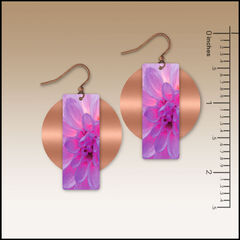 DC Designs - Purple Dahlia Column Layered on Copper Disc Earrings DA17AE - product images 2 of 5