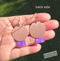 DC Designs - Purple Dahlia Column Layered on Copper Disc Earrings DA17AE - product images 5 of 5