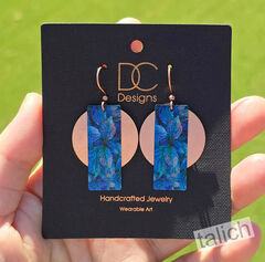 DC Designs - Nighttime Foliage Column Layered on Copper Disc Earrings ME60AE - product images 3 of 5