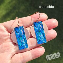 DC Designs - Nighttime Foliage Column Layered on Copper Disc Earrings ME60AE - product images 4 of 5