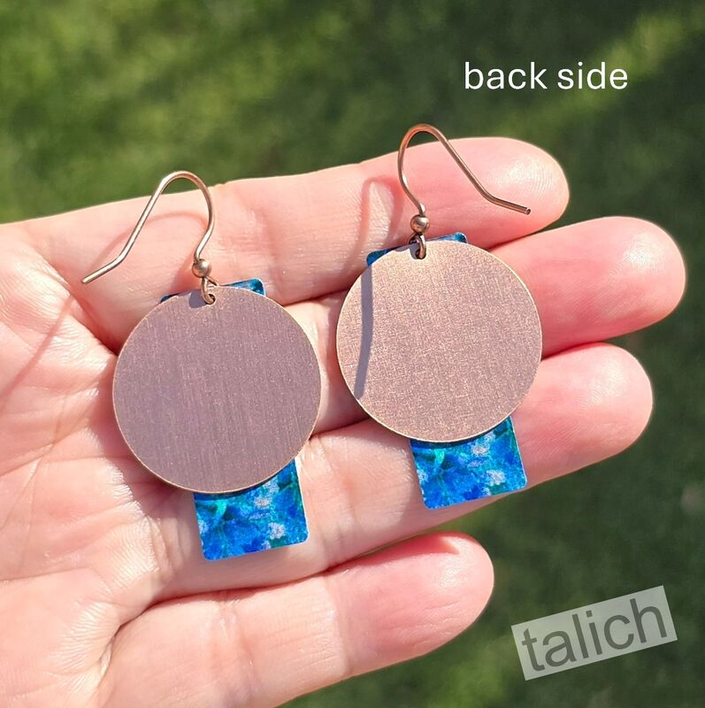DC Designs - Nighttime Foliage Column Layered on Copper Disc Earrings ME60AE - product image 