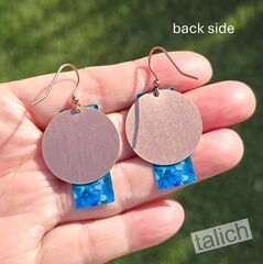 DC Designs - Nighttime Foliage Column Layered on Copper Disc Earrings ME60AE - product images 5 of 5