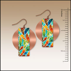 DC Designs - Seaglass Mosaic Column Layered on Copper Disc Earrings HM12AE - product images 2 of 5