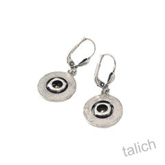Catherine Popesco Antique Silver Halo Crystals Round Drop Earrings in Pacific Opal - product images 4 of 5