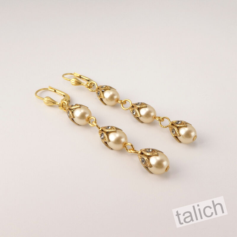 Catherine Popesco Cascade Pearl Linear Earrings  - product image 