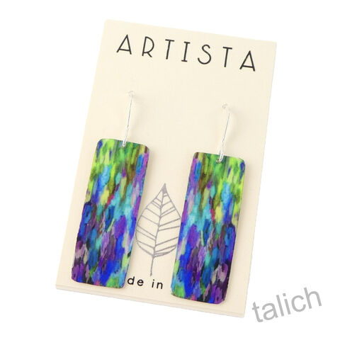 Artista,Earrings,-,'Cintra',Multicolor,Abstract,Art,Rectangle,Artista Earrings, Lightweight earrings, colorful earrings, 'Cintra' Multicolor Abstract Art Rectangle