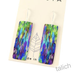 Artista Earrings - 'Cintra' Multicolor Abstract Art Rectangle - product images 2 of 4