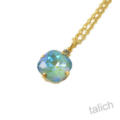 Catherine Popesco Round Crystal Pendant Necklace in Silky Sage - product images 2 of 6