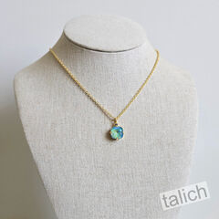 Catherine Popesco Round Crystal Pendant Necklace in Silky Sage - product images 6 of 6
