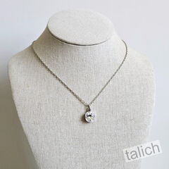 Catherine Popesco Antique Silver Plated Round Crystal Pendant Necklace in Clear - product images 5 of 6