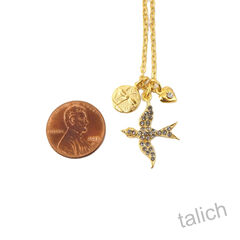 Catherine Popesco Swallow Dragonfly Heart Triple Charms Necklace - product images 3 of 7