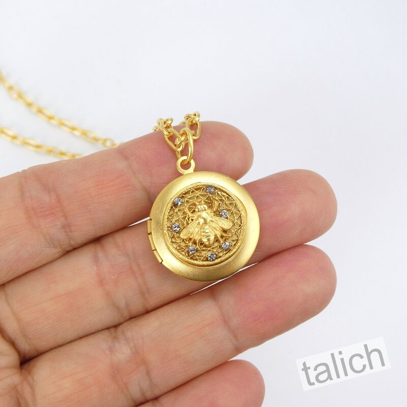 Catherine Popesco Honeycomb Bee Locket Necklace - product image 