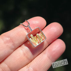 Two Cactus in Square Frame Petite Pendant Necklace - product images 2 of 8